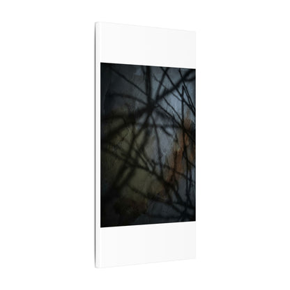 Shadow Play Dark Texture Canvas Art | Sophisticated Dark Japandi Art
