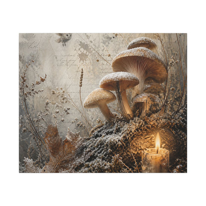 Wild Mushrooms Texture Canvas Art | Elegant Japandi Art