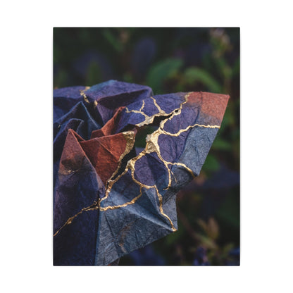 Philosophical Paper Fold Canvas Art - Gold Vein Kintsugi