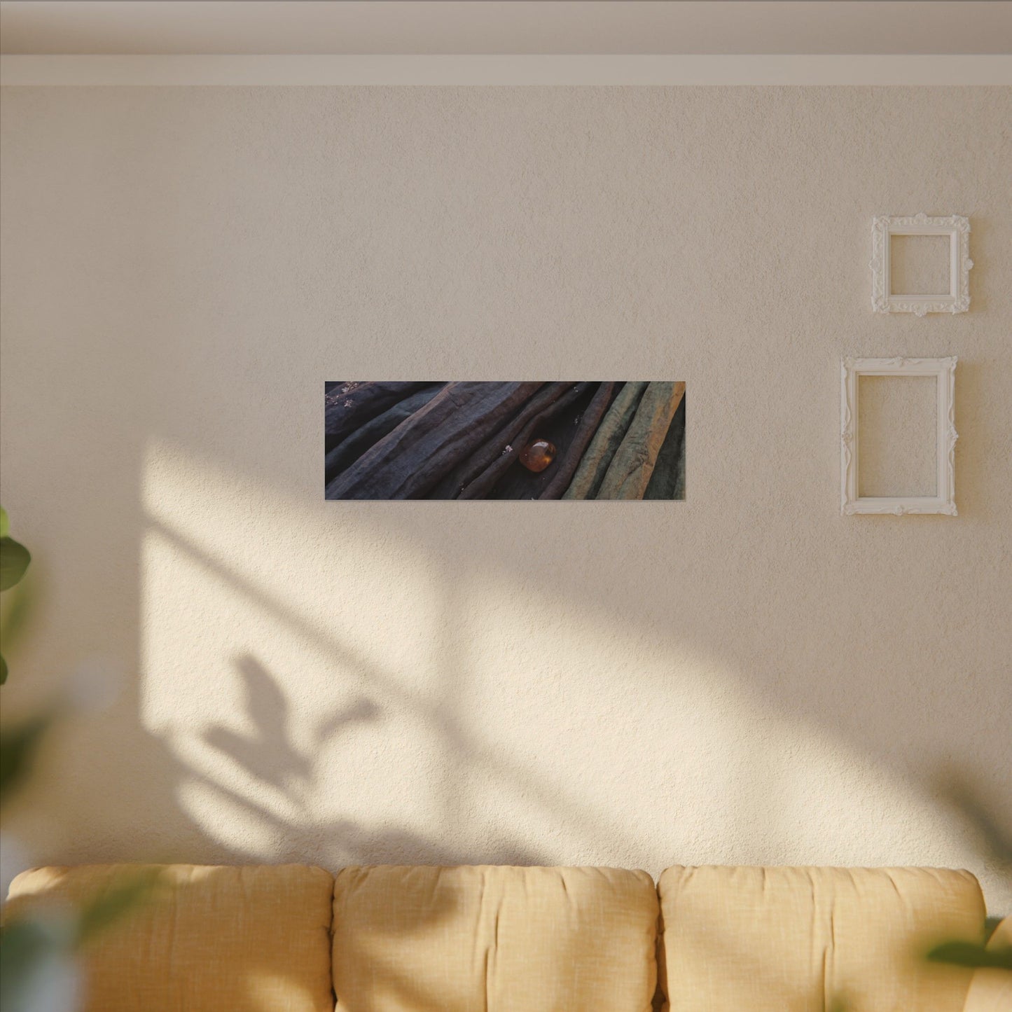 Silk Drape Shadow Zen Canvas Art | Moody Dark Japandi Art