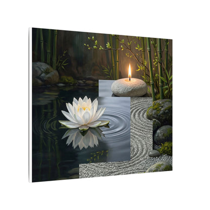 Candlelight Lotus Flower Canvas Art - Zen Kanso