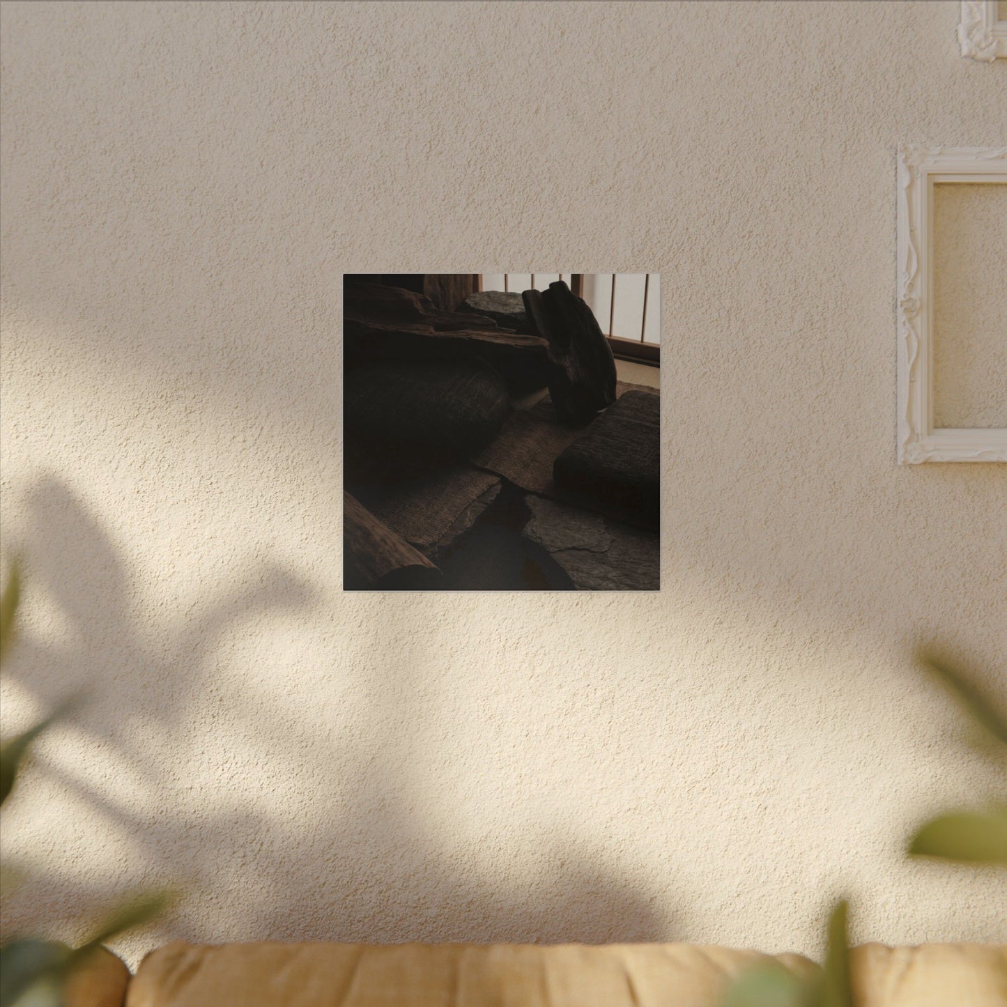 Dark Japandi Shadow Zen Canvas Art