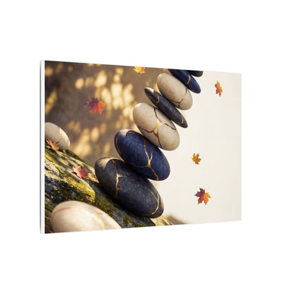 Ma River Stones Canvas Art - Kintsugi Gold Vein