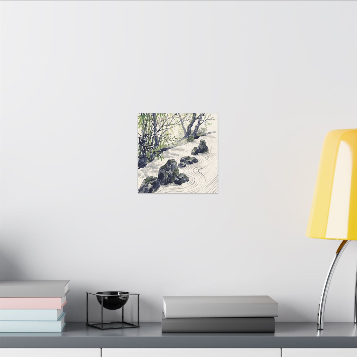 Dappled Rock Garden Canvas Art - Zen Mono No Aware