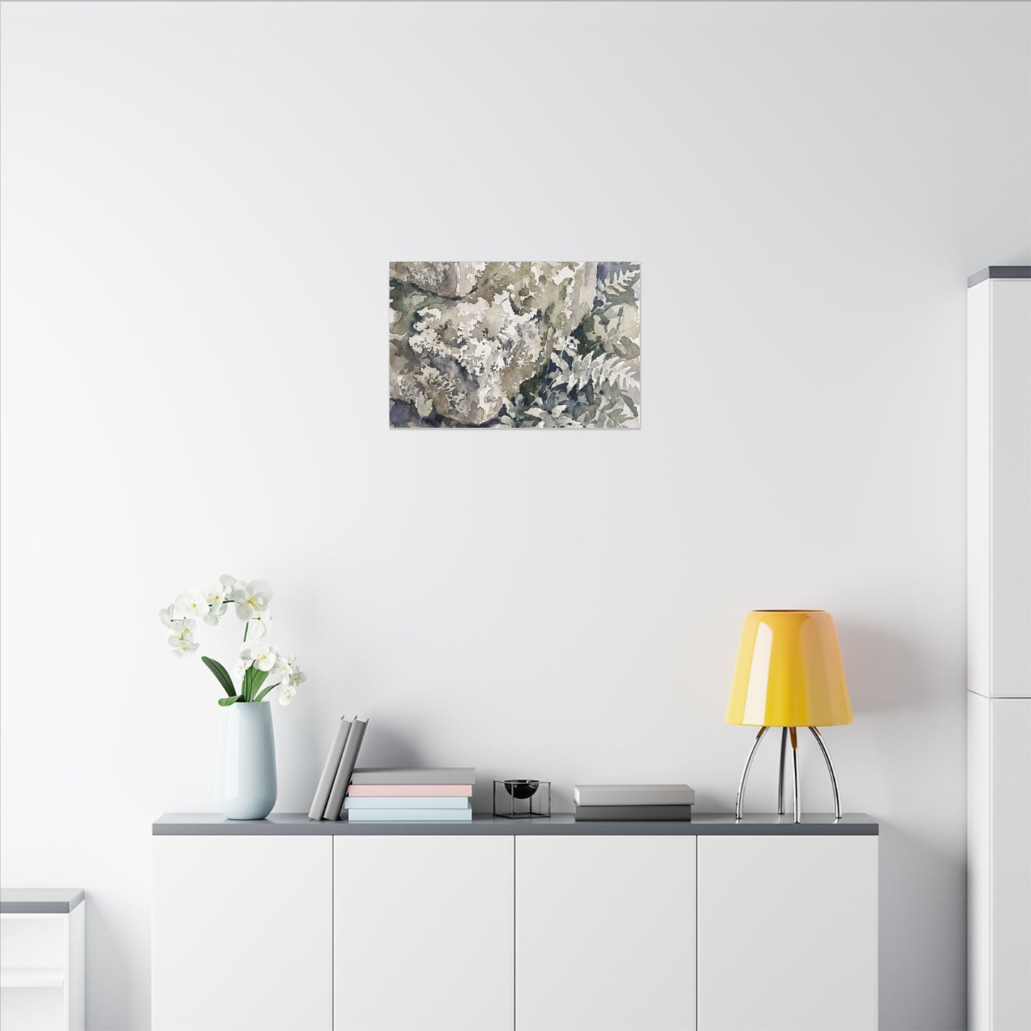 Stone Lantern Watercolor Canvas Art | Elegant Japandi Art
