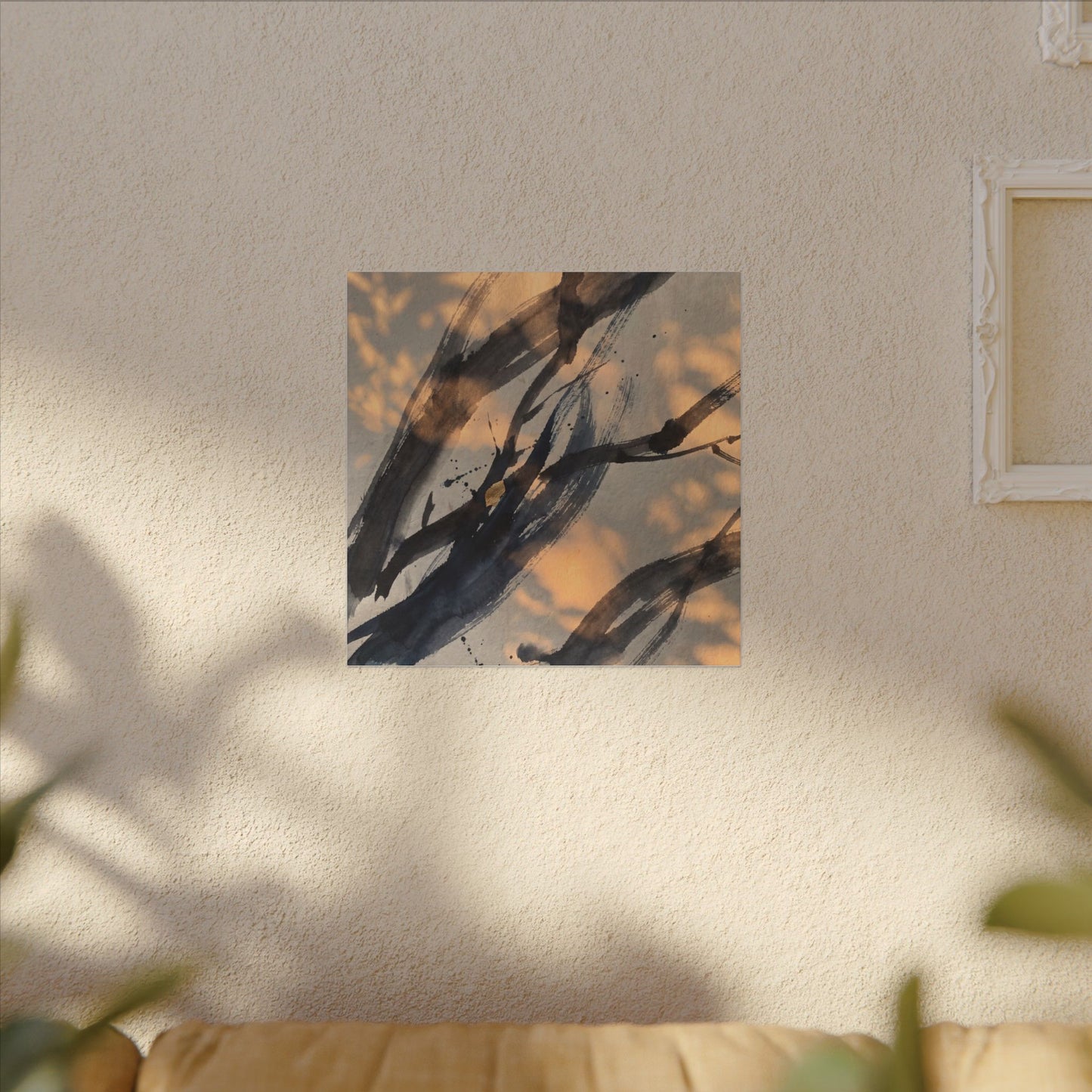 Datsuzoku Ink Brushstroke Canvas Art - Dark Japandi Shadow Zen