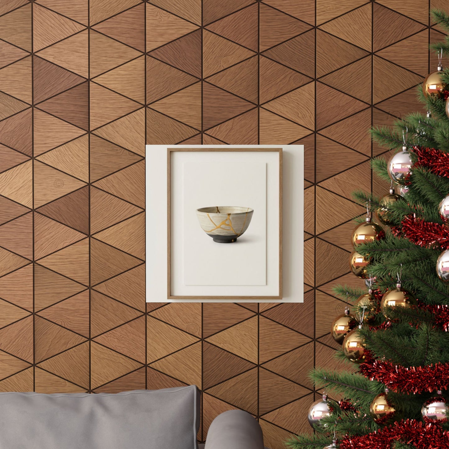 Kintsugi Charcoal Wall Art Print
