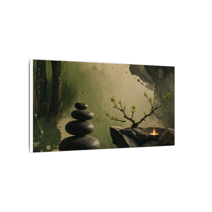 River Stones Spring Canvas Art | Zen Contemplative Design