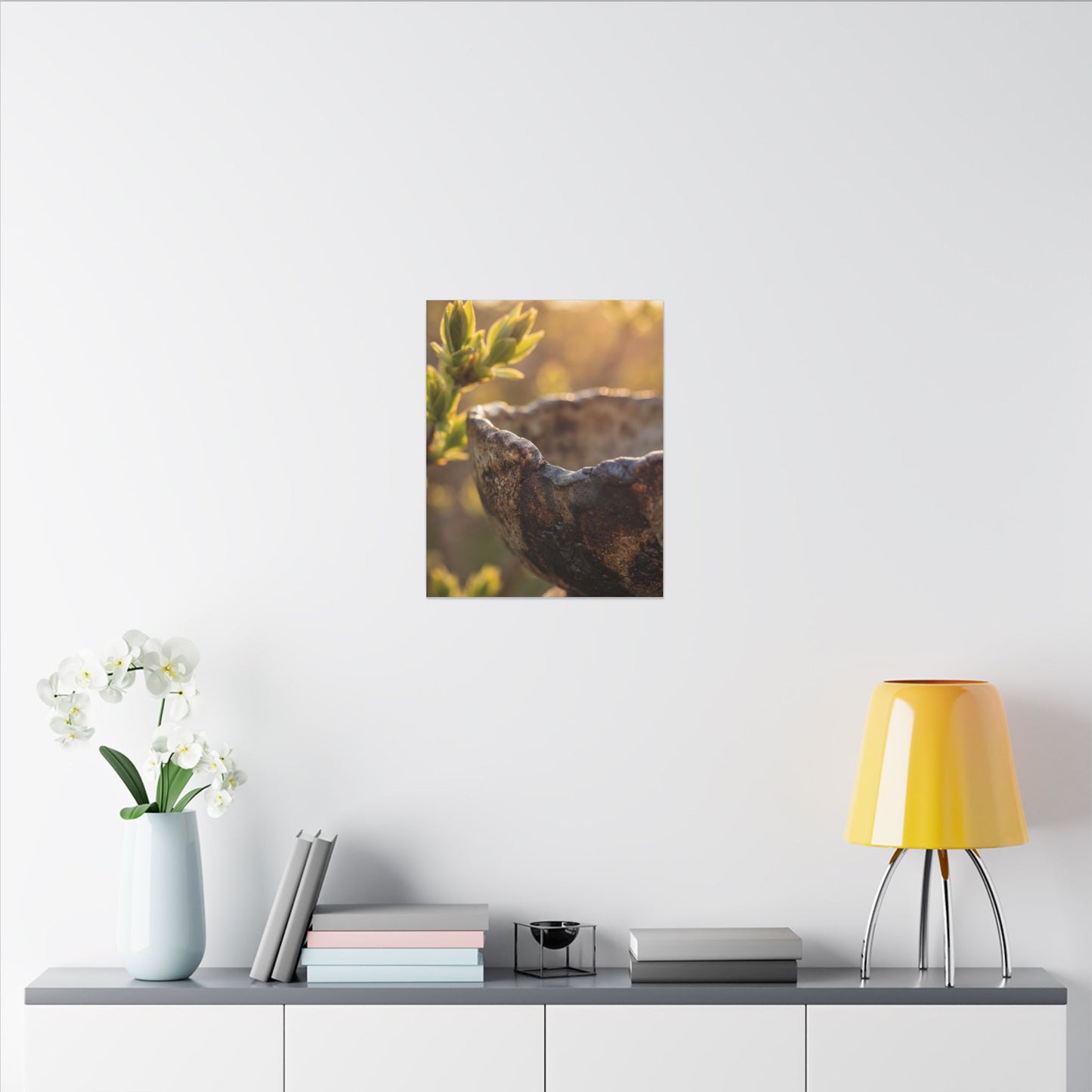 Golden Hour Ceramic Bowl Canvas Art - Dark Japandi Ma