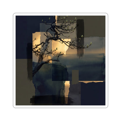Pine Tree Sticker | Spring Dark Japandi Moody Minimal Art Art Print