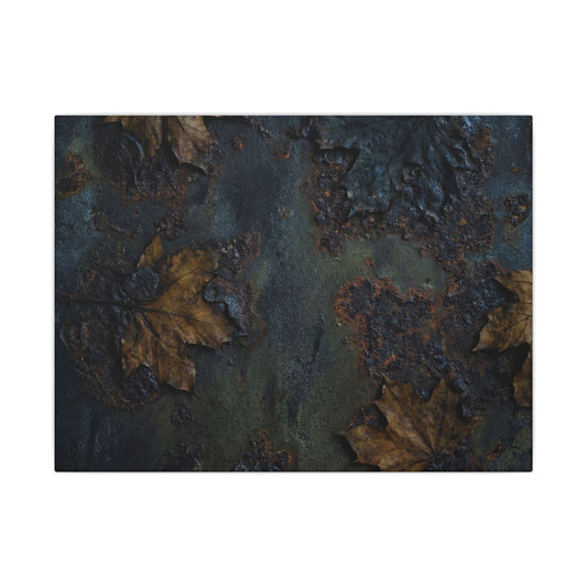 Shibui Rust Patina Canvas Art - Dark Japandi Charcoal Ink Art Print