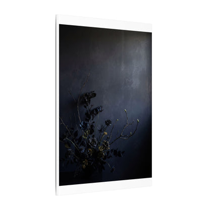Dried Flowers Spring Canvas Art | Dark Japandi Moody Design