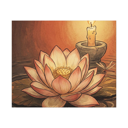 Lotus Flower Summer Canvas Art | Zen Contemplative Design