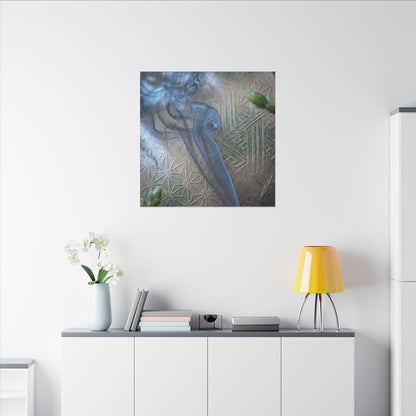 Spring Incense Smoke Japanese Pattern Canvas Art | Neutral Decor