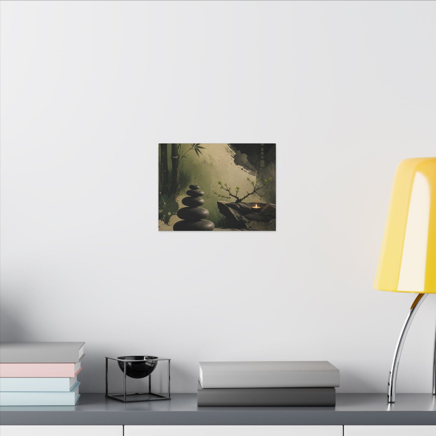 River Stones Spring Canvas Art | Zen Contemplative Design