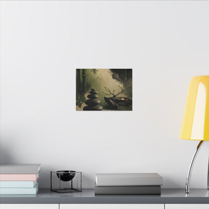 River Stones Spring Canvas Art | Zen Contemplative Design