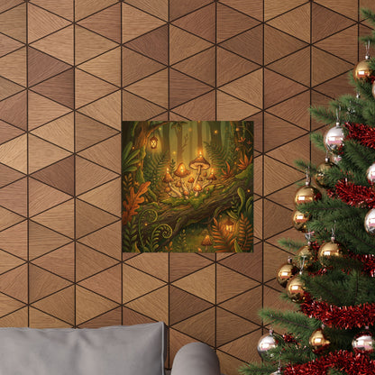Summer Wild Mushrooms Forest Whimsy Wall Art Print | Nostalgic Decor