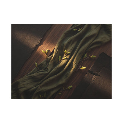 Silk Drape Canvas Art | Spring Dark Japandi Dark Texture Art Art Print