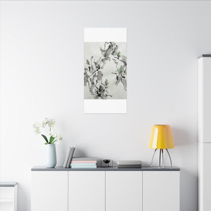 Zen Ink Brushstroke in Overcast | Sumi E Canvas Art