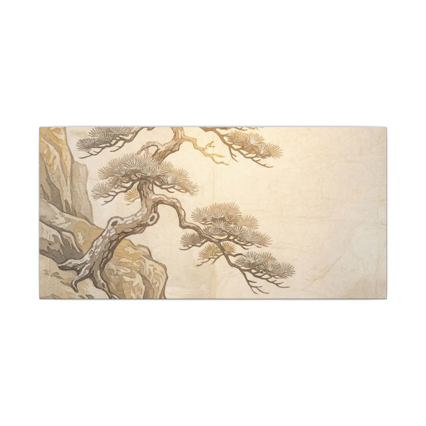Winter Pine Tree Japanese Pattern Canvas Art | Elegant Decor
