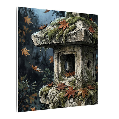 Shibui Stone Lantern Canvas Art - Japandi Minimal Line