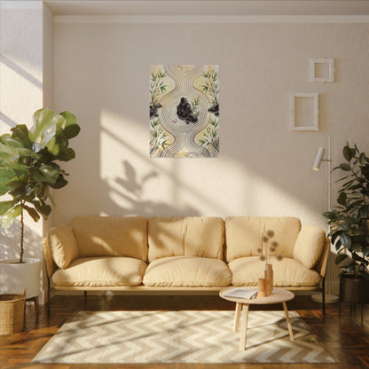 Zen Rock Garden in Golden Hour | Sumi E Canvas Art