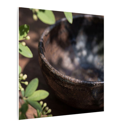 Ceramic Bowl Shadow Zen Canvas Art | Moody Dark Japandi Art