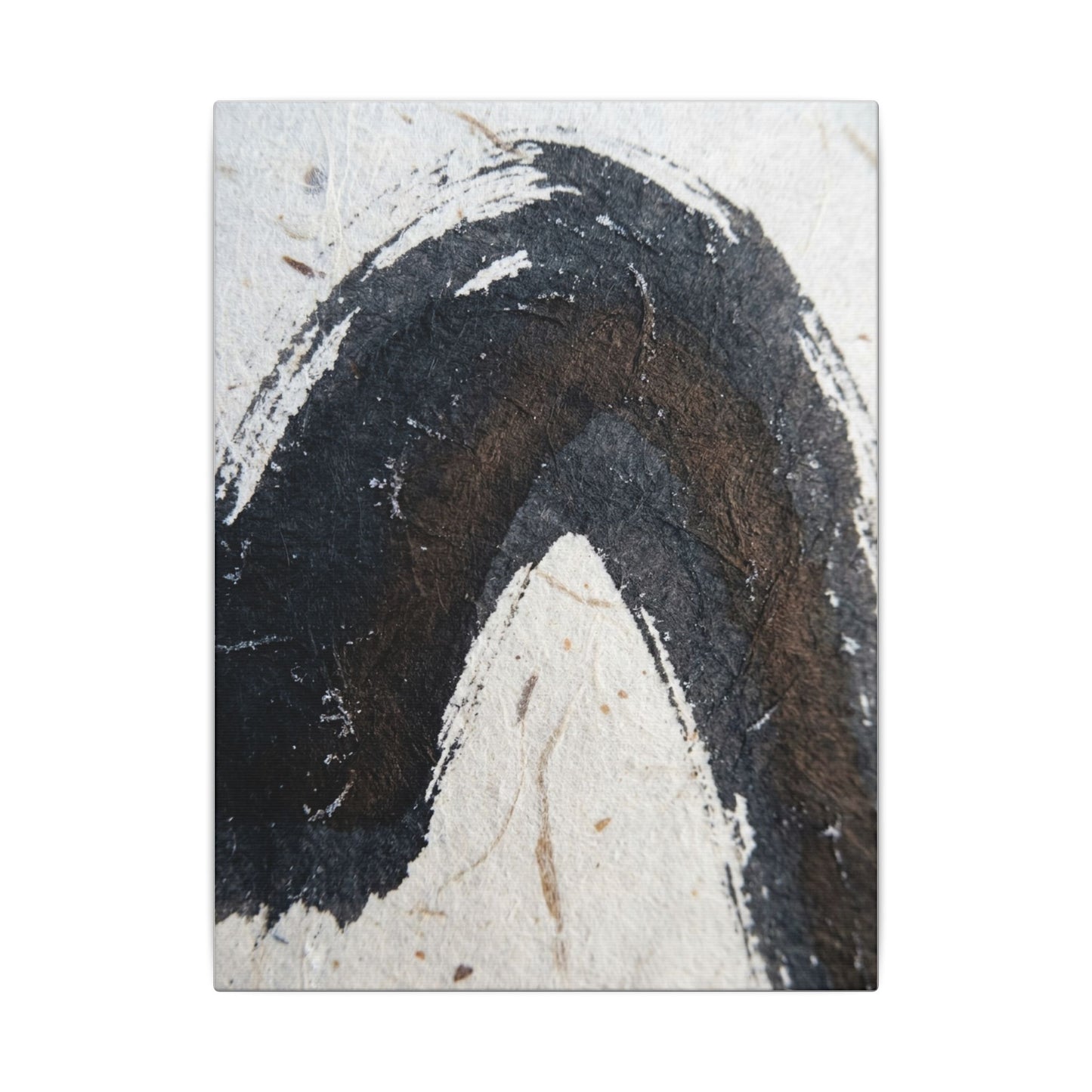 Moody Ink Brushstroke Canvas Art - Moody Minimal Dark Japandi
