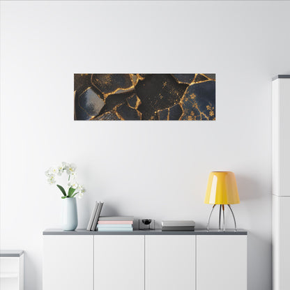 Golden Hour Broken Pottery Canvas Art - Kintsugi Ma
