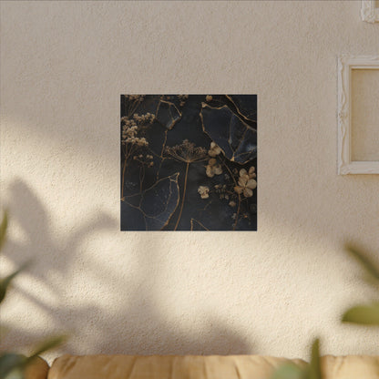 Philosophical Dried Flowers Canvas Art - Broken Beauty Kintsugi
