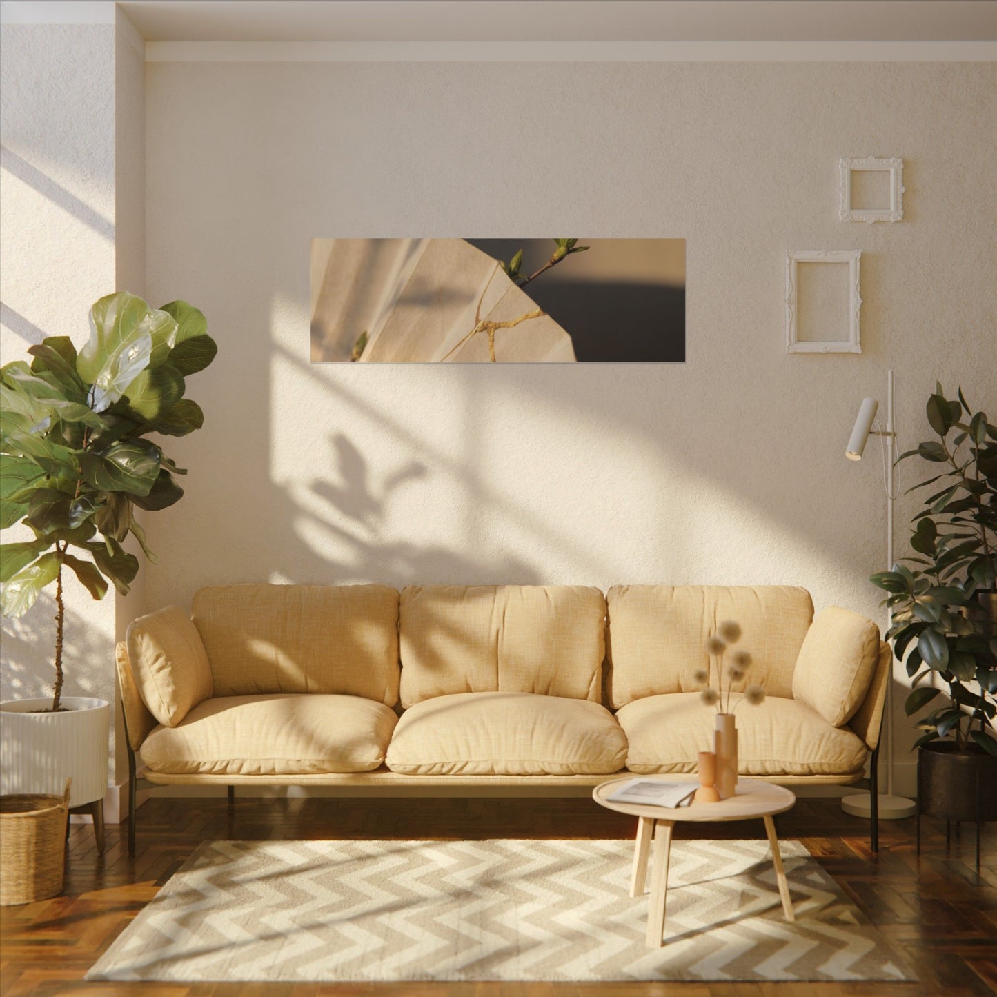 Paper Fold Gold Vein Canvas Art | Healing Kintsugi Art