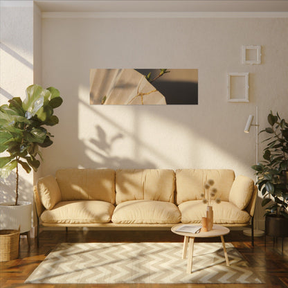 Paper Fold Gold Vein Canvas Art | Healing Kintsugi Art