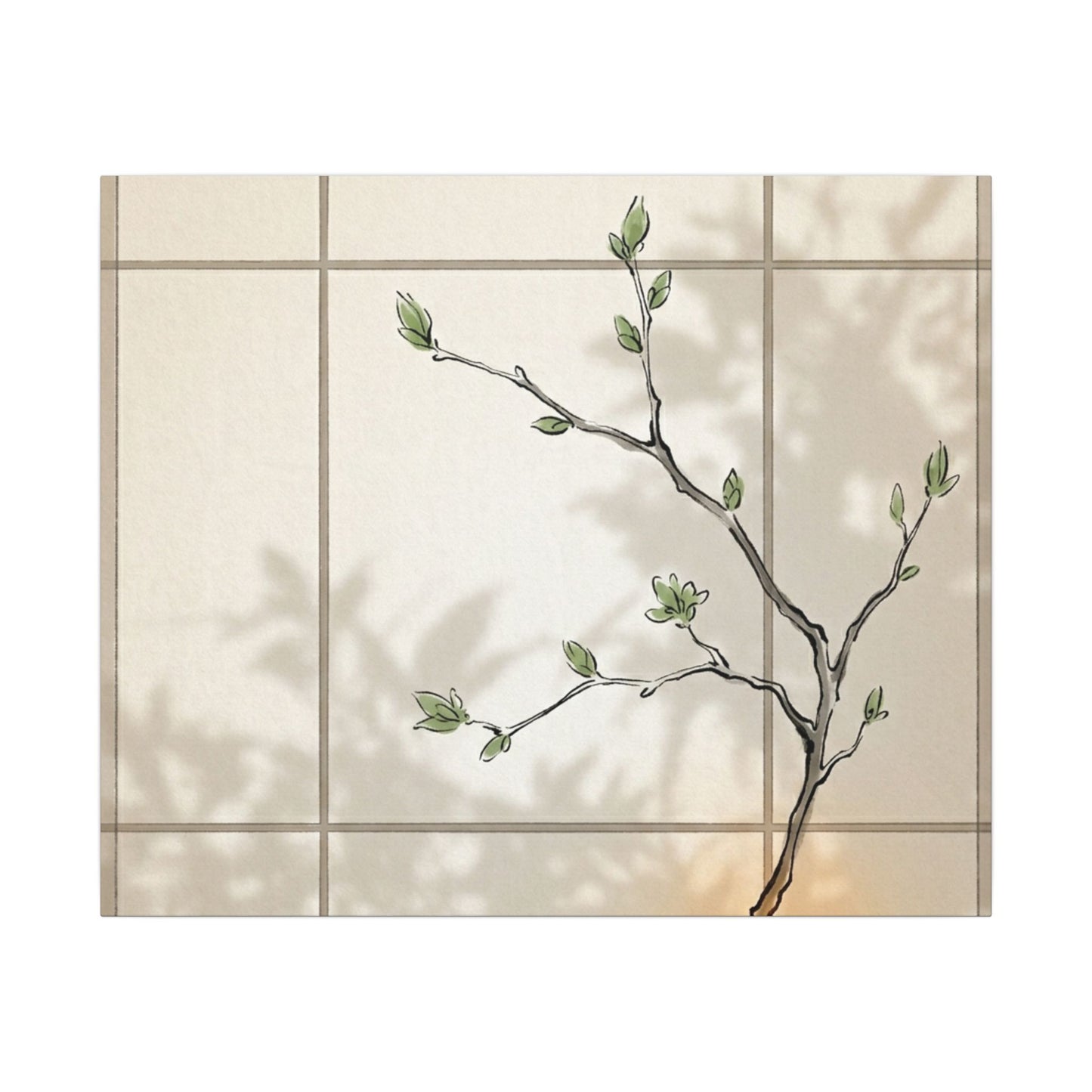 Shoji Screen Spring Canvas Art | Japandi Cozy Design
