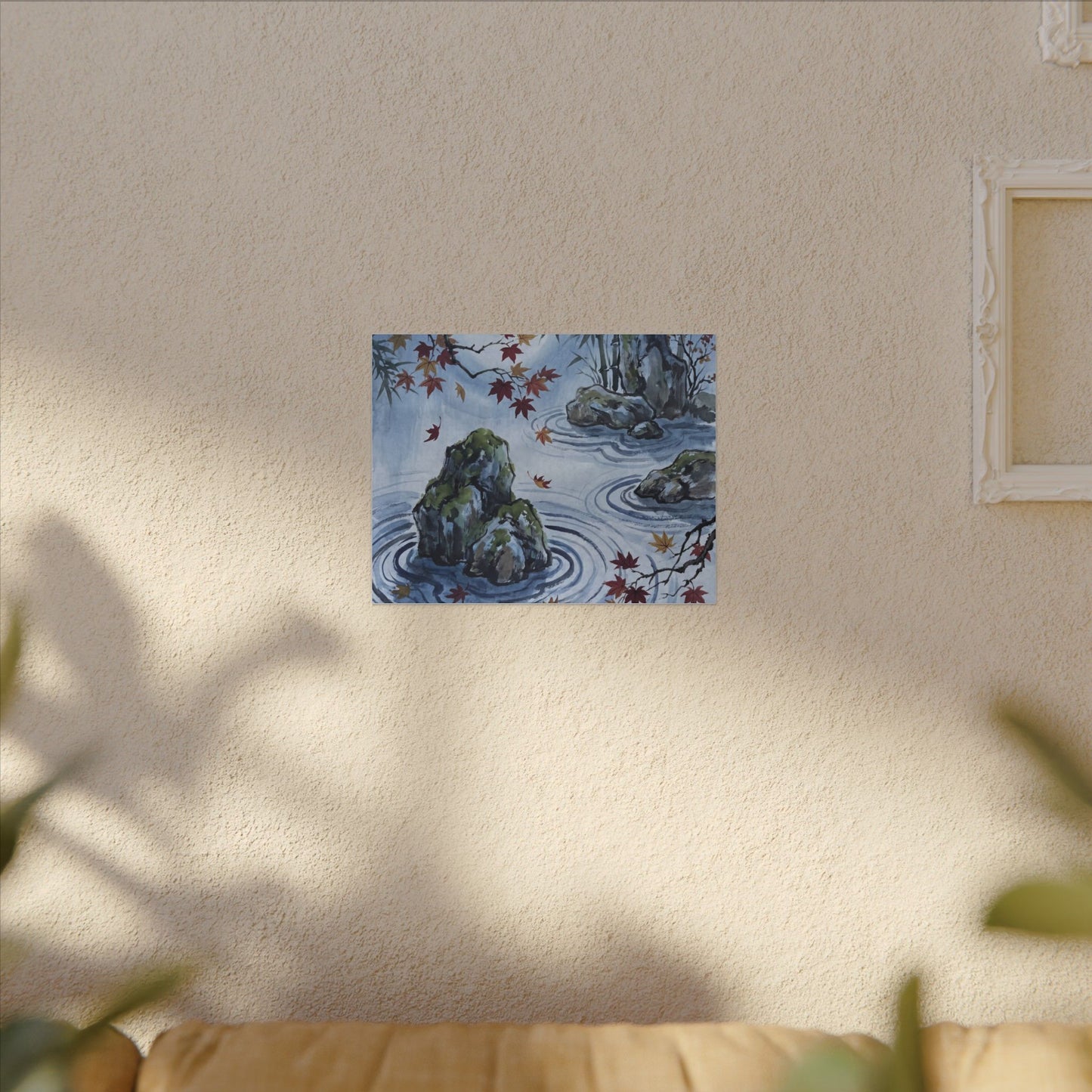Rock Garden Autumn Canvas Art | Zen Tranquil Design