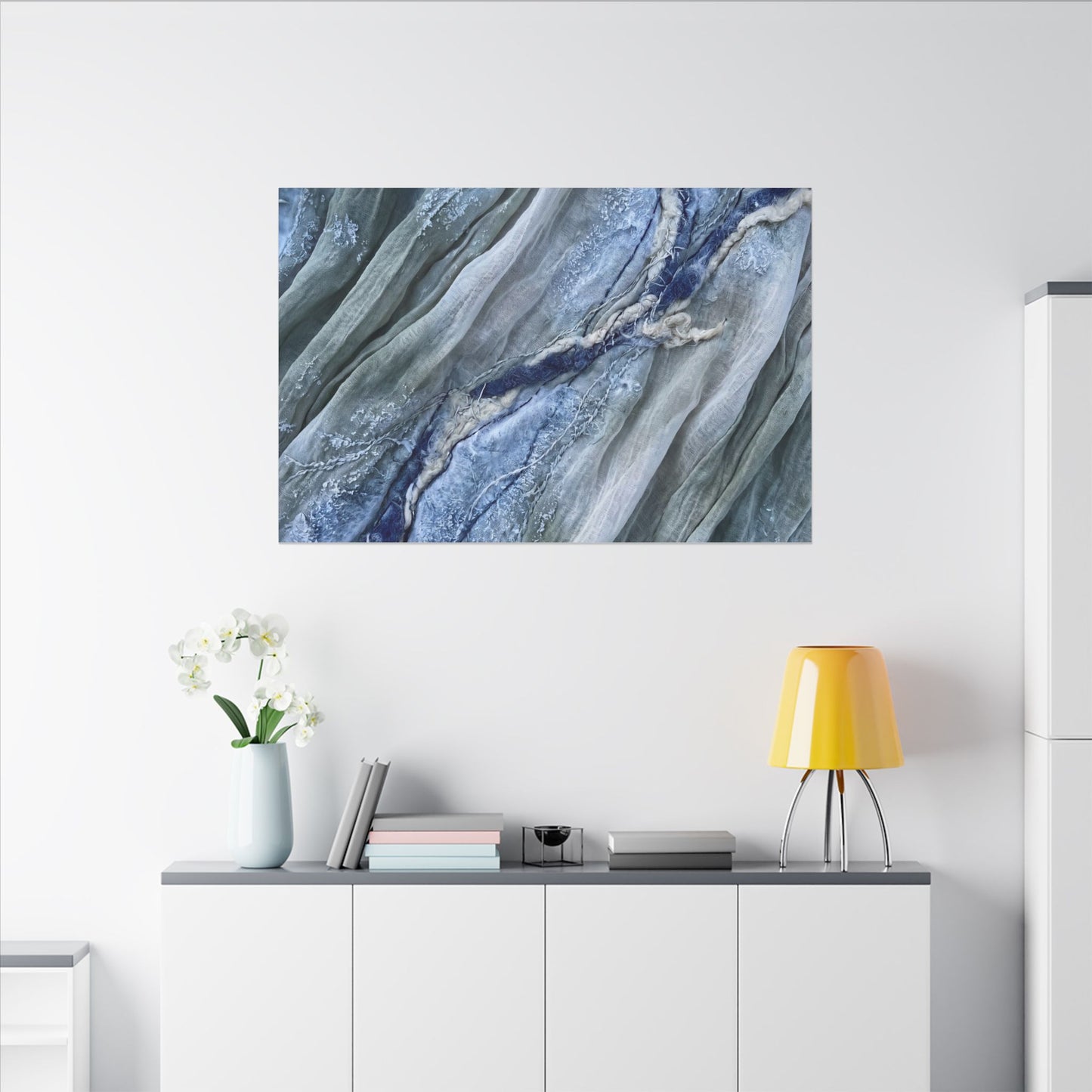 Moonlight Silk Drape Canvas Art - Japandi Mono No Aware