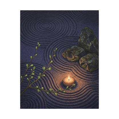 Mono No Aware Rock Garden Canvas Art - Zen Ukiyo E Inspired