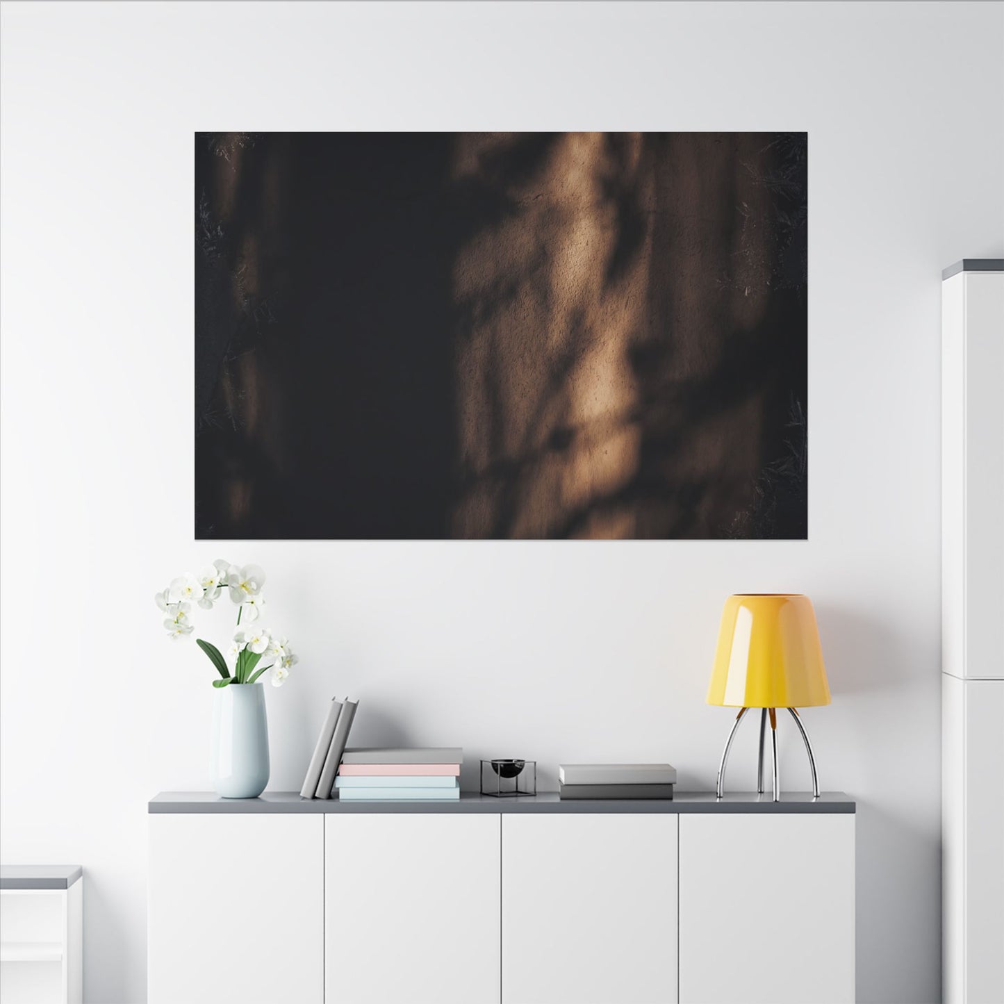 Winter Shadow Play Moody Minimal Canvas Art | Luxurious Decor