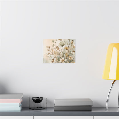 Summer Dried Flowers Watercolor Canvas Art | Elegant Decor