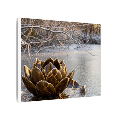 Lotus Flower Gold Repair Canvas Art | Beautiful Kintsugi Art