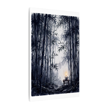 Tranquil Bamboo Grove Canvas Art - Sumi E Zen