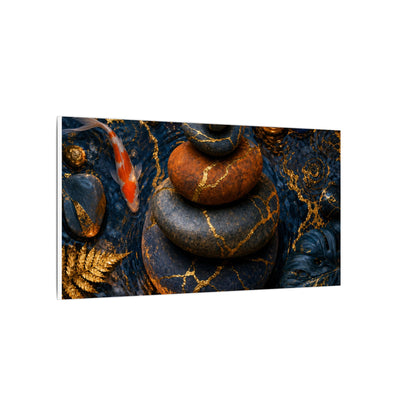 Summer River Stones Gold Vein Canvas Art | Resilient Decor