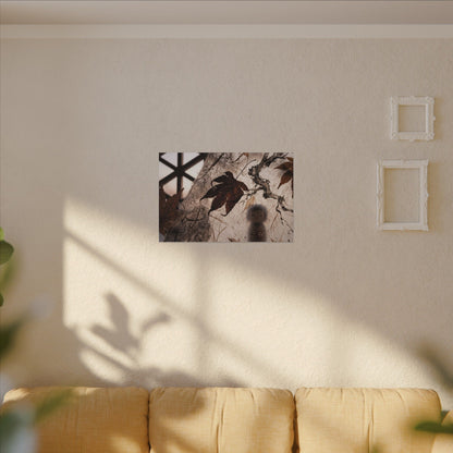 Shoji Screen Autumn Canvas Art | Dark Japandi Atmospheric Design