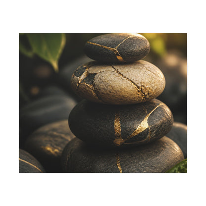 Summer River Stones Broken Beauty Canvas Art | Healing Decor