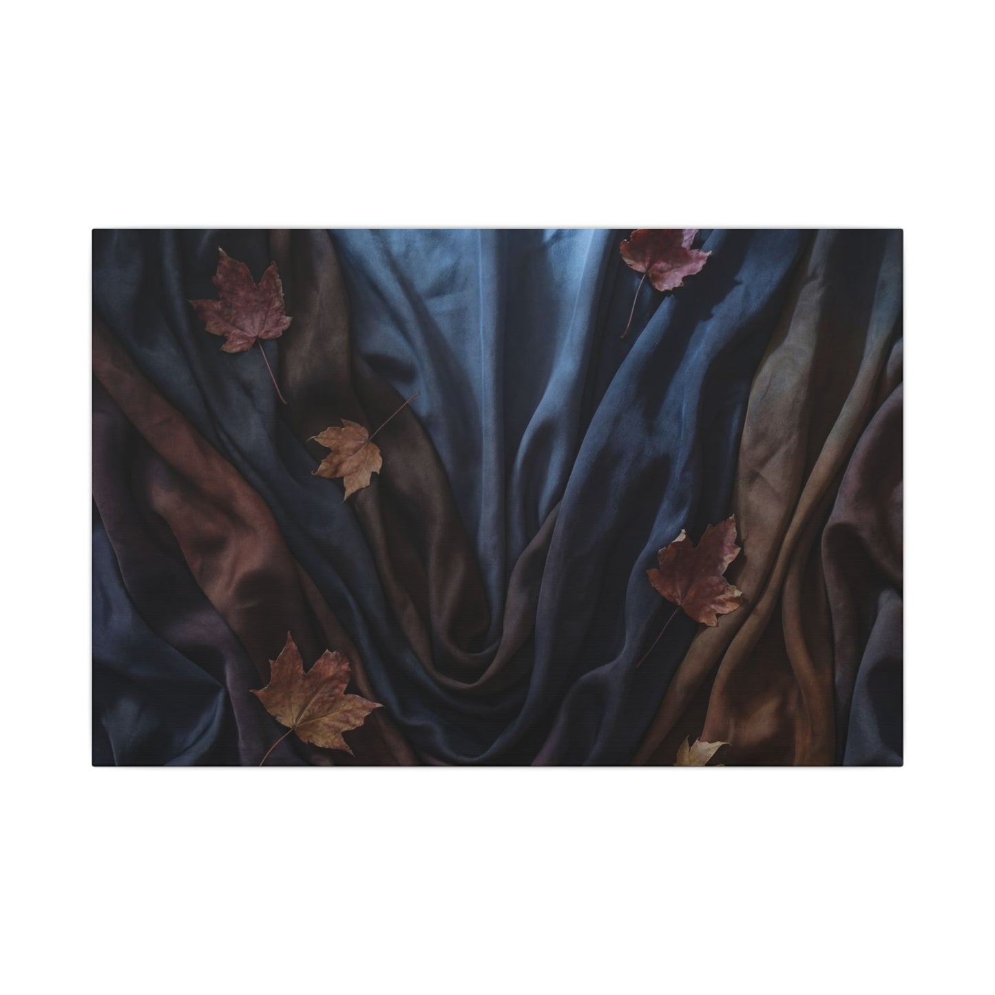 Silk Drape Canvas Art | Autumn Dark Japandi Moody Minimal Art
