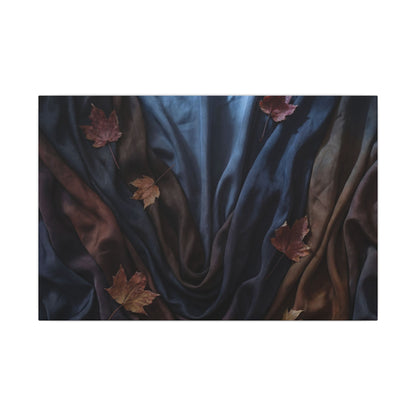 Silk Drape Canvas Art | Autumn Dark Japandi Moody Minimal Art