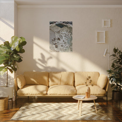 Ceramic Bowl Winter Canvas Art | Japandi Earthy Design