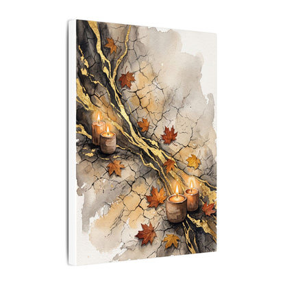 Cracked Earth Autumn Canvas Art | Japandi Warm Design