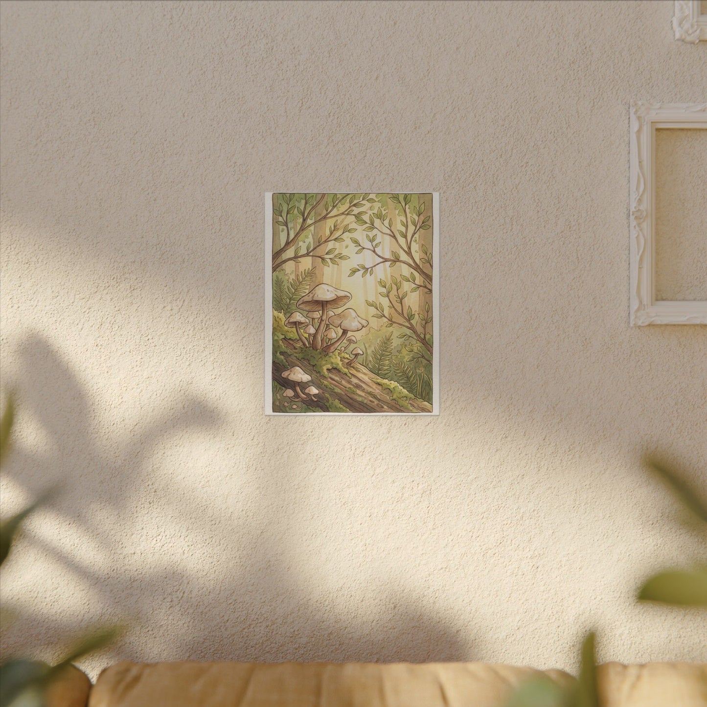 Spring Wild Mushrooms Mushroom Illustration Canvas Art | Cozy Decor