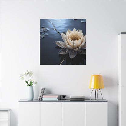 Beautiful Lotus Flower Canvas Art - Gold Vein Kintsugi
