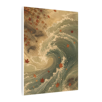 Japandi Ocean Wave in Candlelight | Japanese Pattern Canvas Art